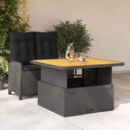vidaXL Ensemble repas de jardin noir et marron