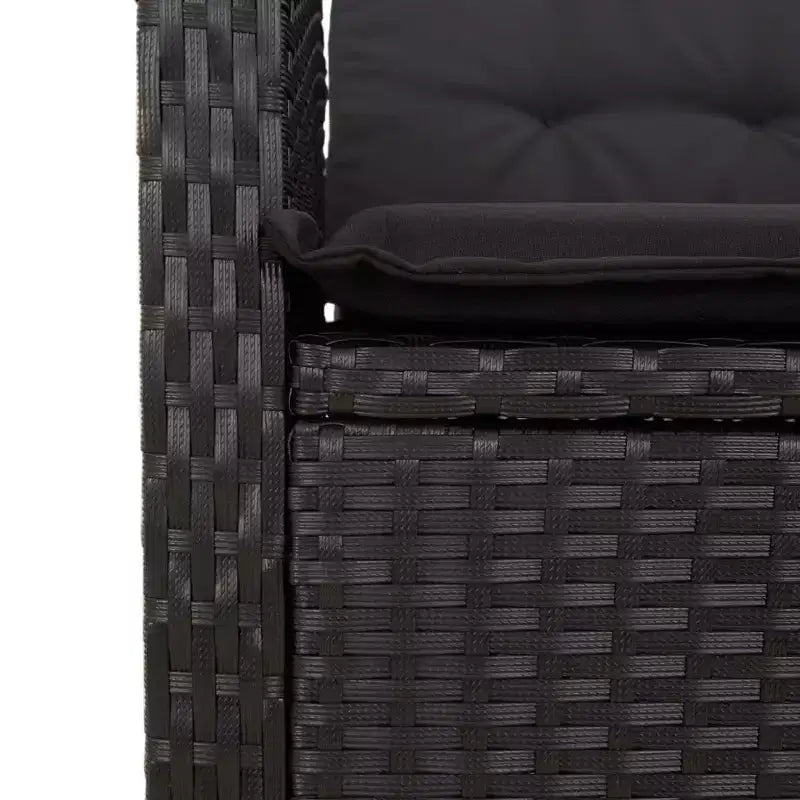 vidaXL Ensemble repas de jardin noir et marron