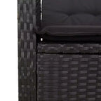 vidaXL Ensemble repas de jardin noir et marron