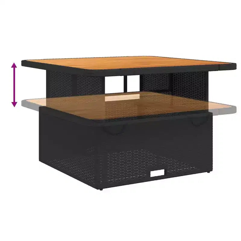 vidaXL Ensemble repas de jardin noir et marron