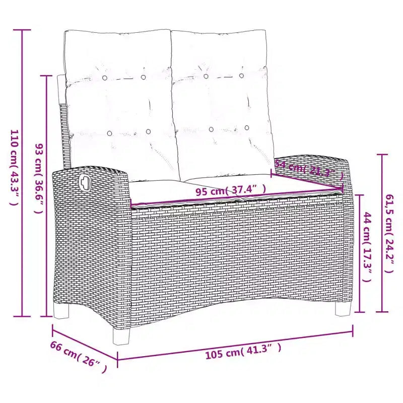 vidaXL Ensemble repas de jardin noir et marron