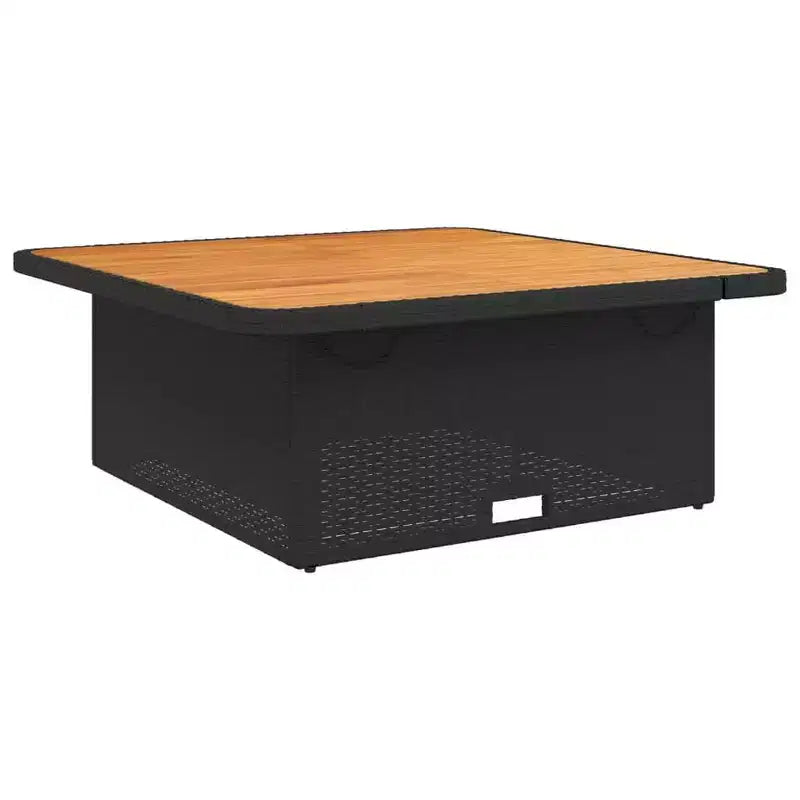 vidaXL Ensemble repas de terrasse avec coussins – 2 pièces, mobilier d’extérieur de jardin en polyrotin noir, table et banc inclinable
