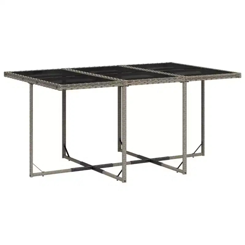 Set da pranzo da giardino vidaXL da 10 posti in rattan polimerico grigio, pieghevole