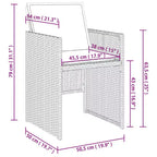 Set da pranzo da giardino vidaXL da 10 posti in rattan polimerico grigio, pieghevole