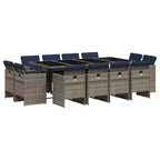 vidaXL Patio Dining Set Set of 12 Gray and Black