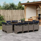 vidaXL Set da pranzo da patio da 12 pezzi, grigio e nero