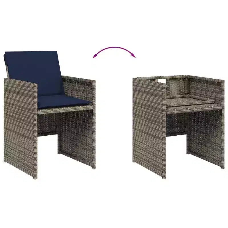 vidaXL Set da pranzo da patio da 12 pezzi, grigio e nero
