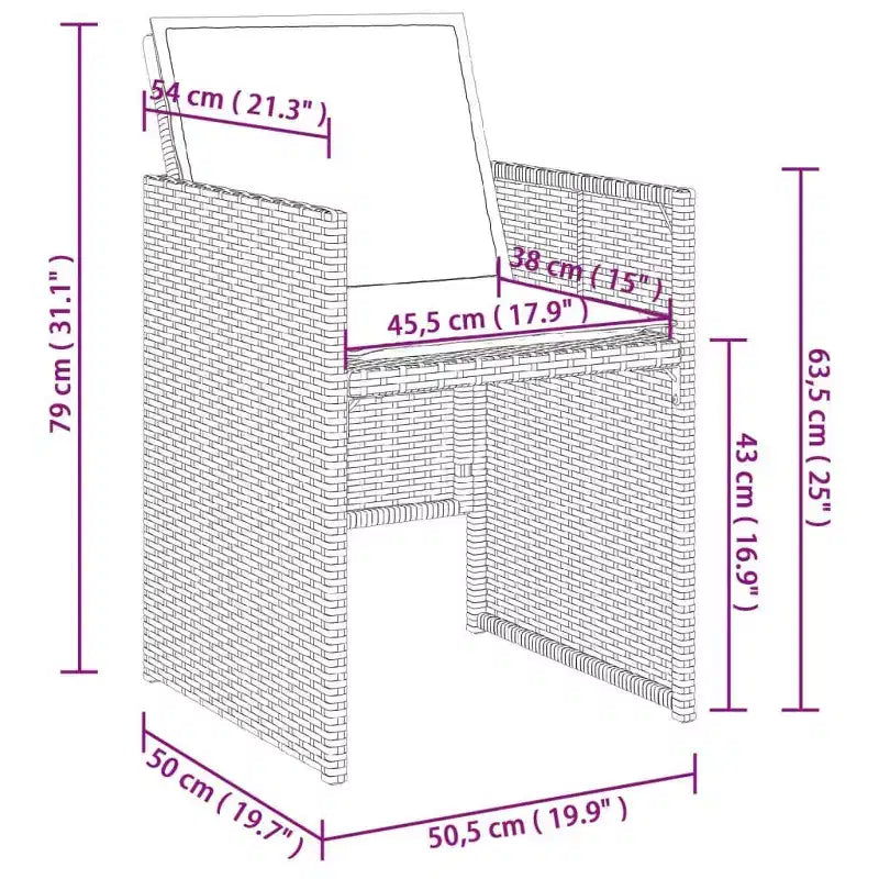 vidaXL Set da pranzo da patio da 12 pezzi, grigio e nero