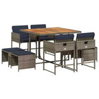 vidaXL Patio Dining Set Set of 8 Gray