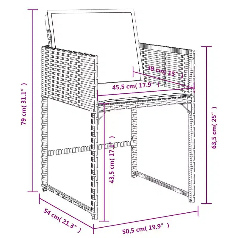 vidaXL Essgruppe für die Terrasse, 8-teilig, grau