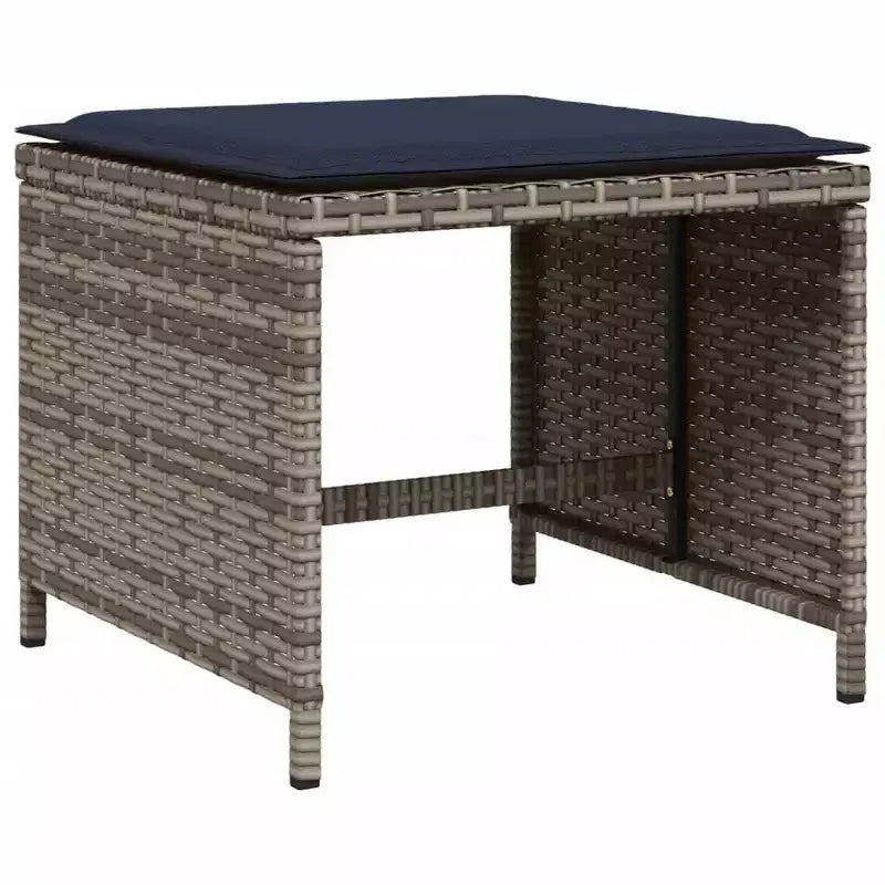 vidaXL Essgruppe für die Terrasse, 8-teilig, grau