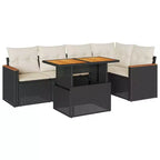 vidaXL Garden Sofa Set Black PE Rattan Large Modular Garden Sofa Set