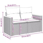 vidaXL Schwarze Gartensofagarnitur aus PE-Rattan, groß, modular