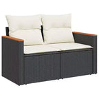 vidaXL Schwarze Gartensofagarnitur aus PE-Rattan, groß, modular