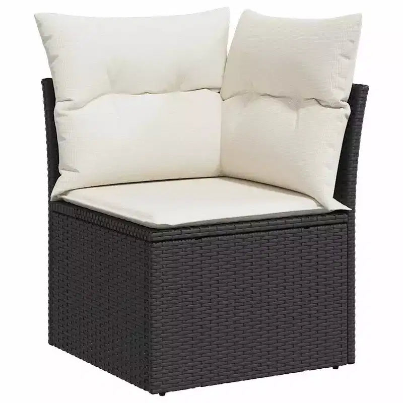 vidaXL Schwarze Gartensofagarnitur aus PE-Rattan, groß, modular