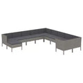 vidaXL Garden Lounge Set Patio Sectional Sofa Couch Outdoor Poly Rattan Grey