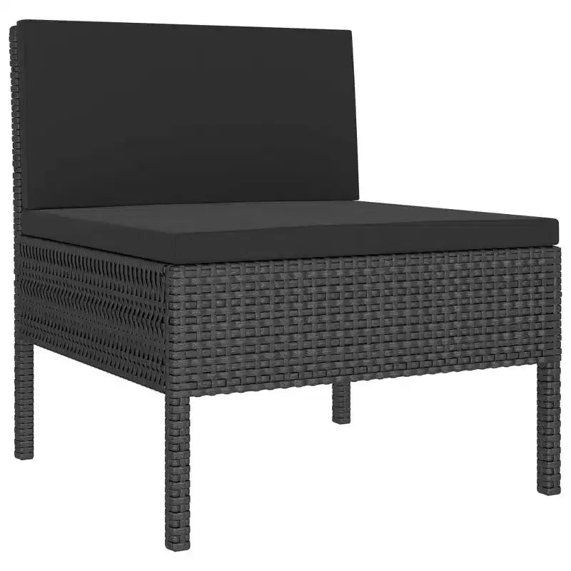vidaXL kültéri terasz ülőgarnitúra, sarokkanapé-garnitúra asztallal, polirattan, fekete