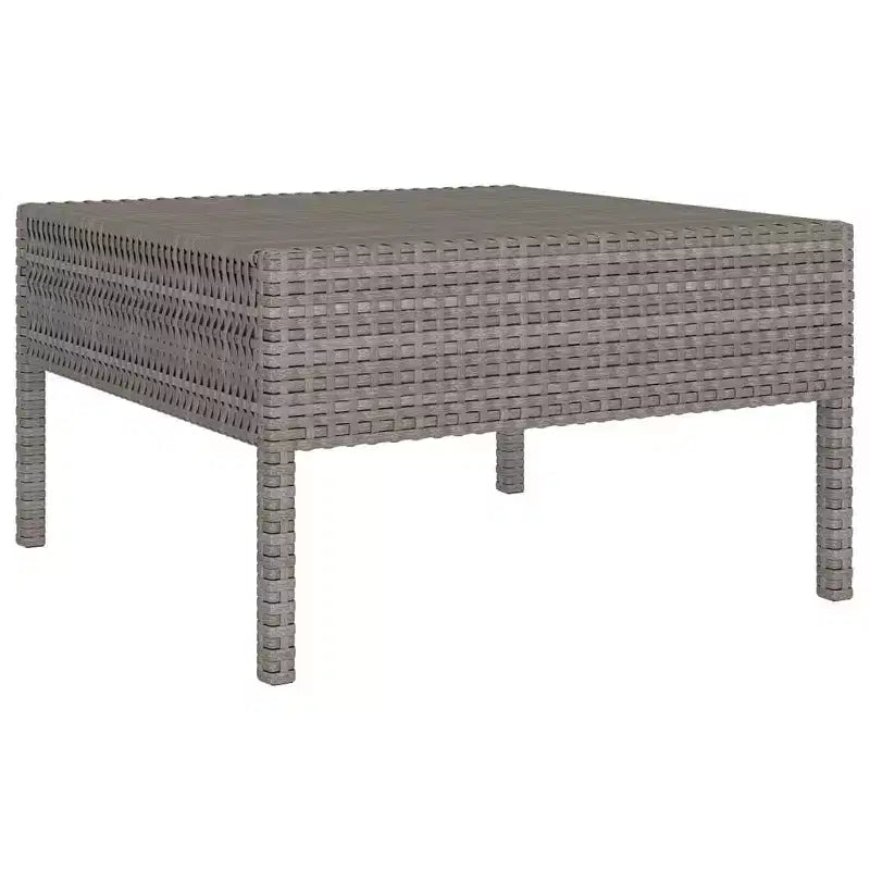 vidaXL Lounge-Set für die Terrasse, Outdoor-Ecksofa mit Tisch aus grauem Poly-Rattan