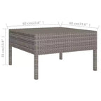 vidaXL Lounge-Set für die Terrasse, Outdoor-Ecksofa mit Tisch aus grauem Poly-Rattan