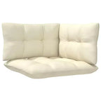 vidaXL 4-teiliges Outdoor-Lounge-Set aus massivem Kiefernholz mit cremefarbenen Kissen – braun und creme