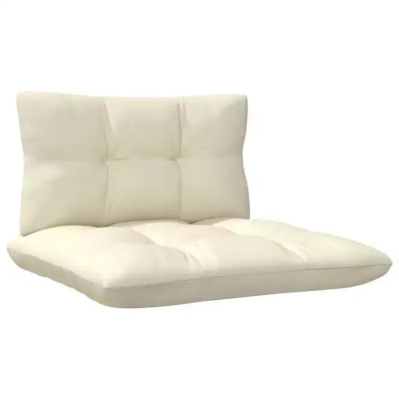 vidaXL 4-teiliges Outdoor-Lounge-Set aus massivem Kiefernholz mit cremefarbenen Kissen – braun und creme