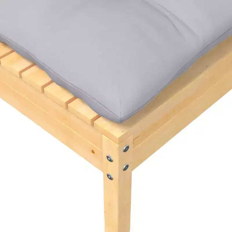 Ensemble de salon de jardin vidaXL gris, en bois de pin massif et tissu (100 % polyester)