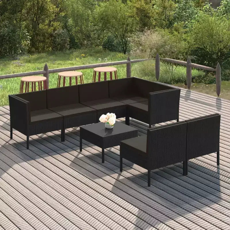 Ensemble de salon de jardin vidaXL noir