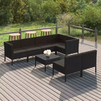 Ensemble de salon de jardin vidaXL noir