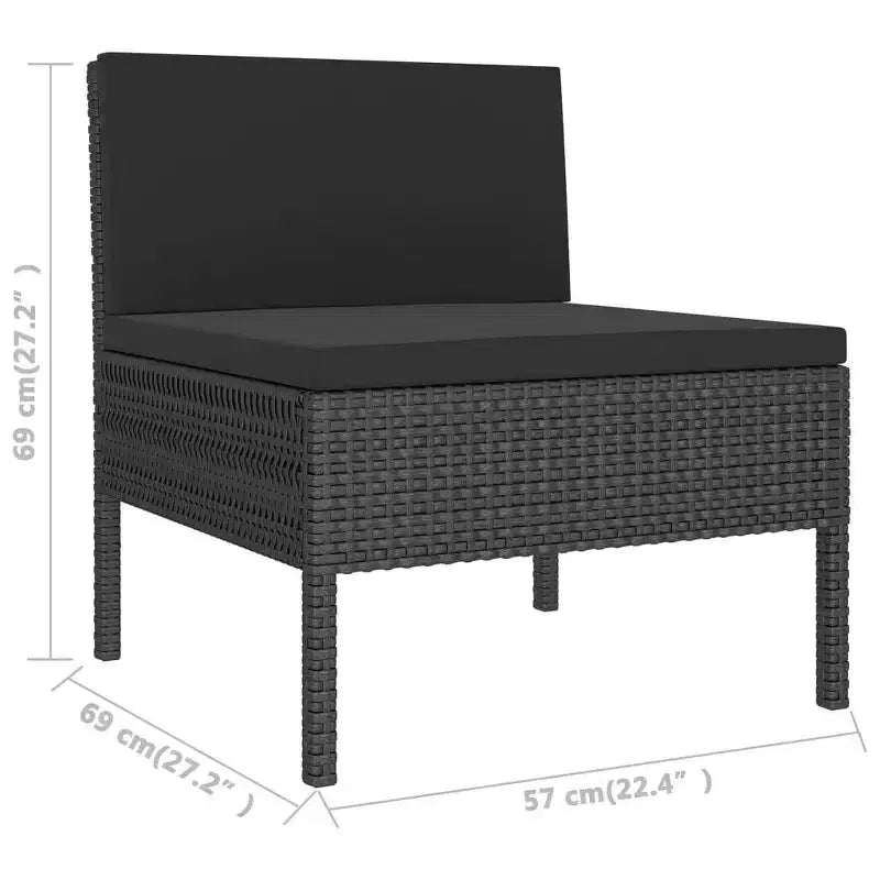 Ensemble de salon de jardin vidaXL noir