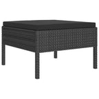 Ensemble de salon de jardin d’extérieur vidaXL 7 pièces - mobilier de jardin en polyrotin résistant aux intempéries avec coussins confortables et housses amovibles - noir