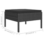 Ensemble de salon de jardin d’extérieur vidaXL 7 pièces - mobilier de jardin en polyrotin résistant aux intempéries avec coussins confortables et housses amovibles - noir