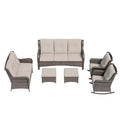 UPTIOT 6-Piece Wicker Outdoor Patio Conversation Set