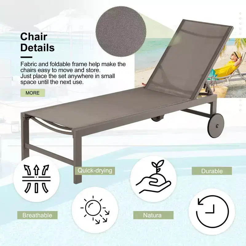 Celebalcony Chaise longue reclinabile singola da 57.8