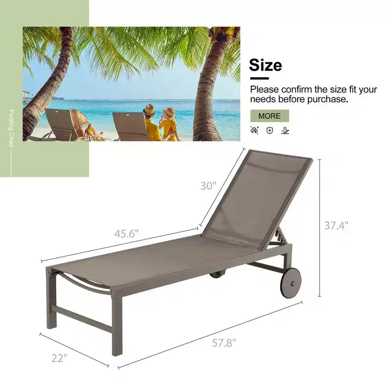 Celebalcony Chaise longue reclinabile singola da 57.8
