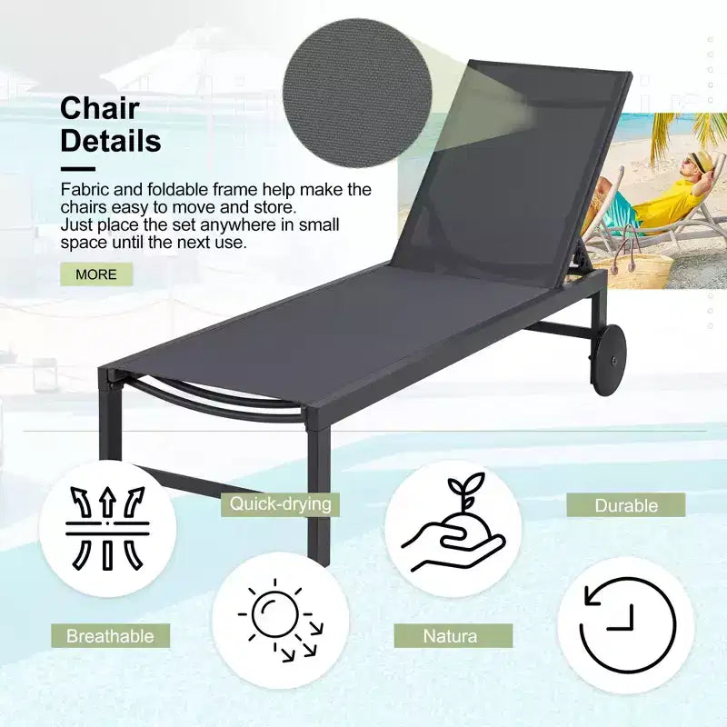 Celebalcony Chaise longue reclinabile singola da 57.8