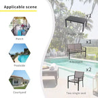 Ensemble de mobilier de terrasse Celebalcony de 4 pièces. Ensemble de conversation d’extérieur toutes saisons en textile avec table basse en verre, causeuse et 2 fauteuils individuels