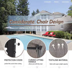 Ensemble de mobilier de terrasse Celebalcony de 4 pièces. Ensemble de conversation d’extérieur toutes saisons en textile avec table basse en verre, causeuse et 2 fauteuils individuels