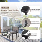 Ensemble de mobilier de terrasse Celebalcony de 4 pièces. Ensemble de conversation d’extérieur toutes saisons en textile avec table basse en verre, causeuse et 2 fauteuils individuels