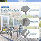 Ensemble de mobilier de terrasse Celebalcony de 4 pièces. Ensemble de conversation d’extérieur toutes saisons en textile avec table basse en verre, causeuse et 2 fauteuils individuels