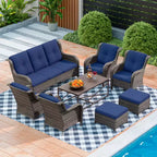Ensemble de canapé de conversation pour terrasse UPTIOT de 8 pièces