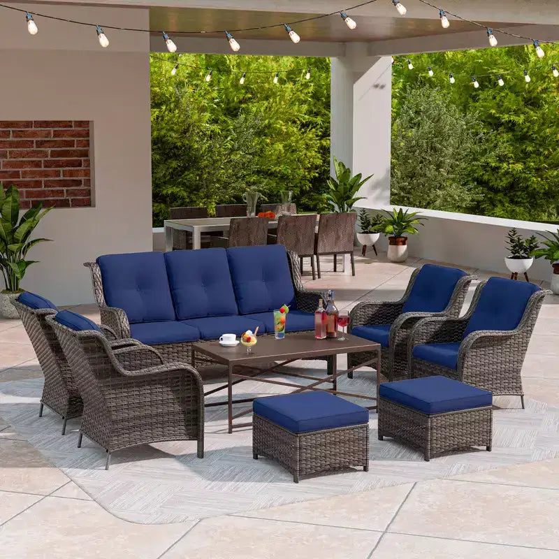 Ensemble de canapé de conversation pour terrasse UPTIOT de 8 pièces