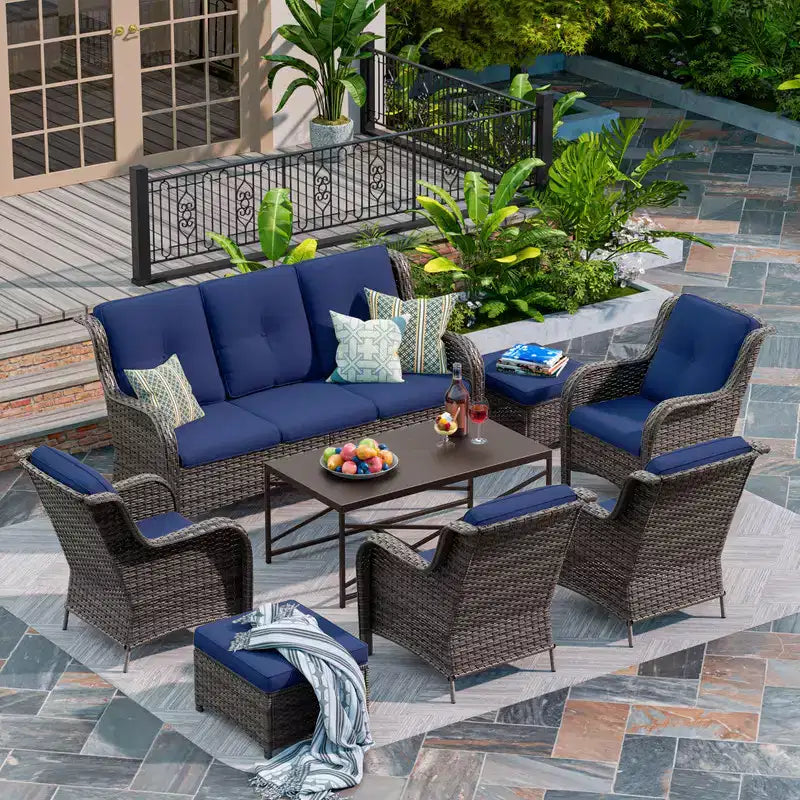 Ensemble de canapé de conversation pour terrasse UPTIOT de 8 pièces