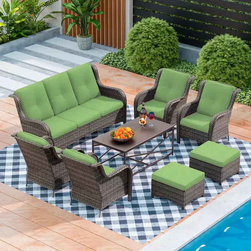 Ensemble de canapé de conversation pour terrasse UPTIOT de 8 pièces