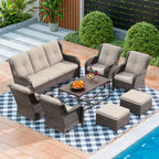 Ensemble de canapé de conversation pour terrasse UPTIOT de 8 pièces