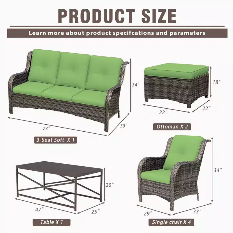 Ensemble de canapé de conversation pour terrasse UPTIOT de 8 pièces