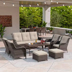 Ensemble de canapé de conversation pour terrasse UPTIOT de 8 pièces