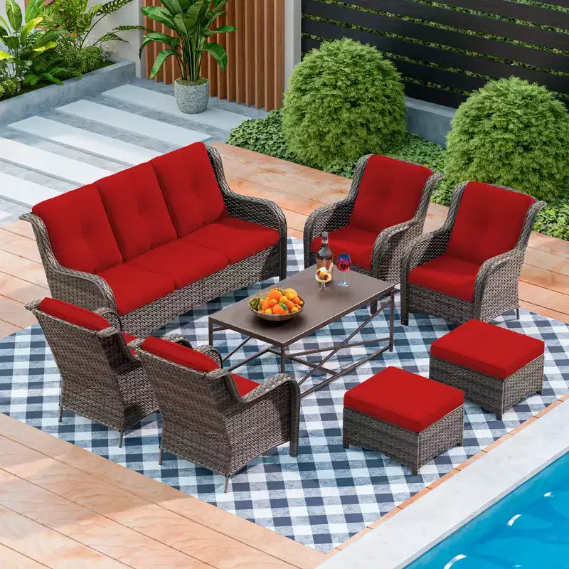 Ensemble de canapé de conversation pour terrasse UPTIOT de 8 pièces