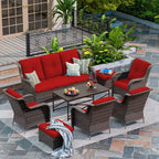 Ensemble de canapé de conversation pour terrasse UPTIOT de 8 pièces