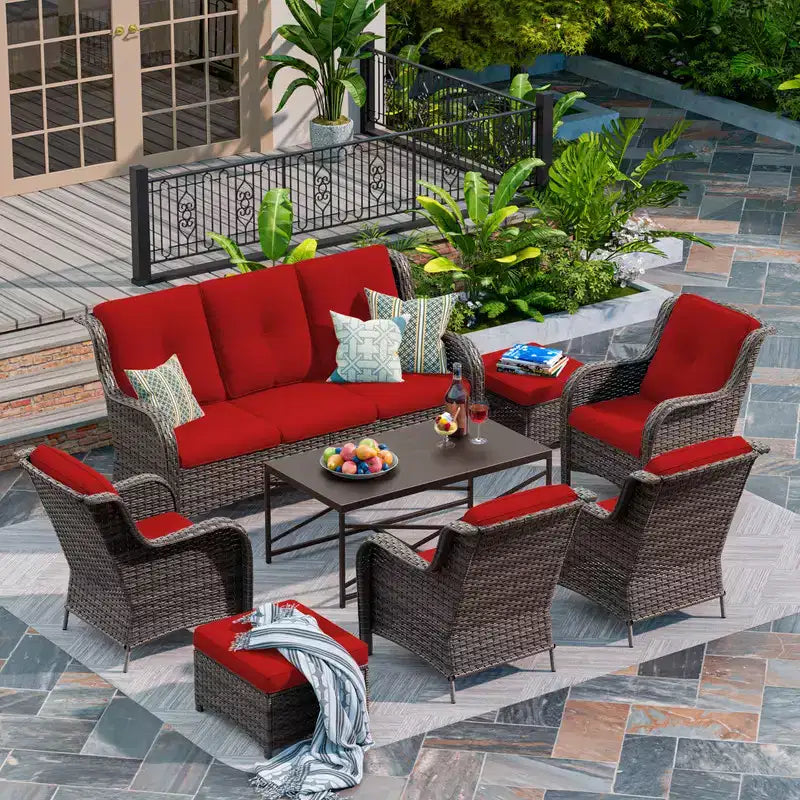 Ensemble de canapé de conversation pour terrasse UPTIOT de 8 pièces