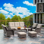 UPTIOT 8-Piece Patio Conversation Sofa Set